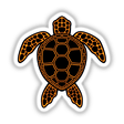 Neon Lava Sea Turtle Design featuring a stylized black and orange turtle motif, available as unique vinyl stickers or digital artwork from Decal Venue.