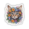 Cat Portrait Floral Accents PA56