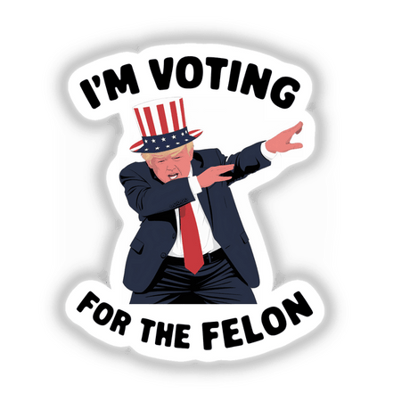 Voting for the Felon Dabbing Trump: Provocative digital artwork depicting a controversial political figure