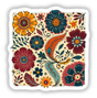 Boho Floral Clipart with Fall Color Palette featuring intricate floral patterns, available as stickers or digital artwork, ideal for trendy fall-themed projects.