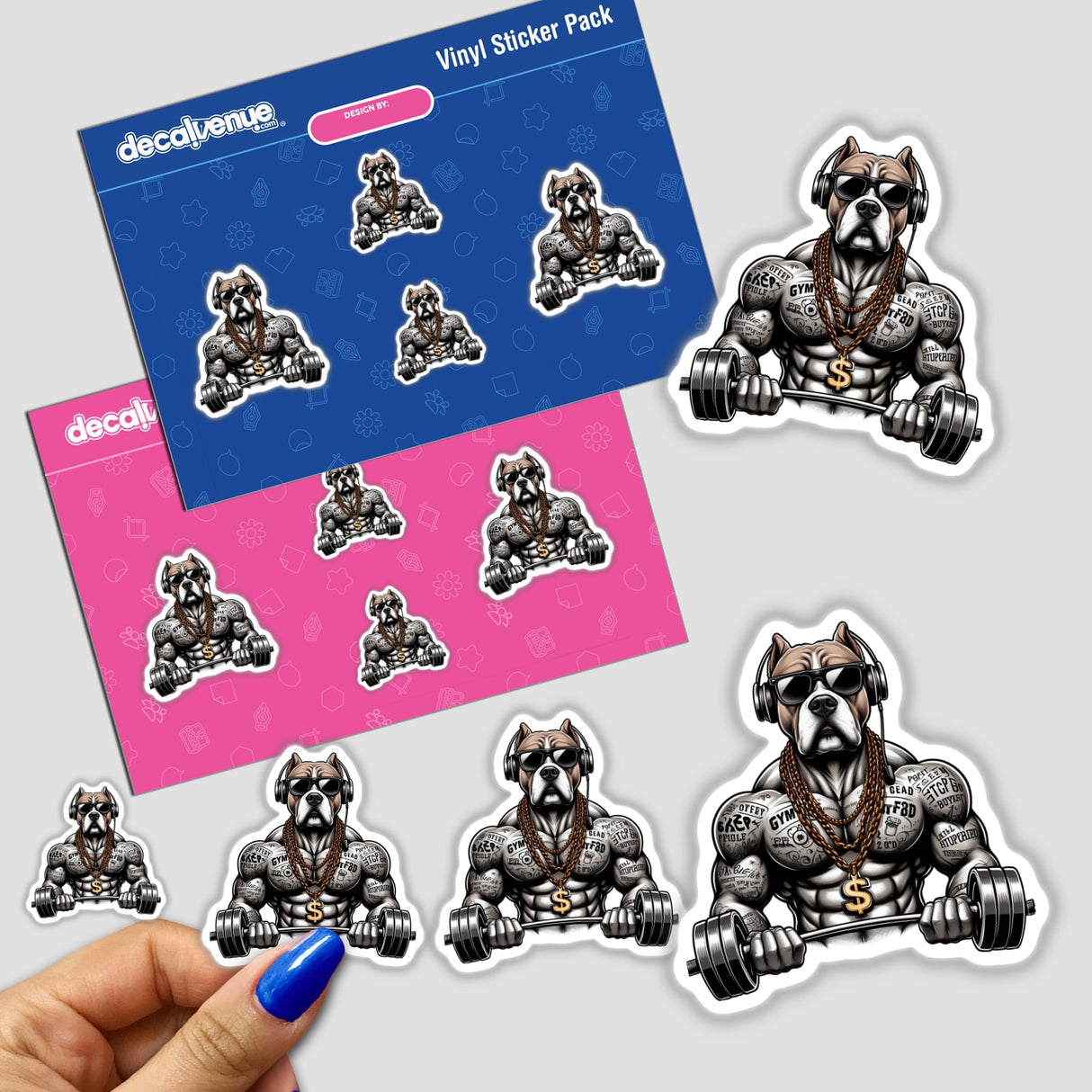 Hip Hop Gym Pitbull Body Builder Dog Decal Venue