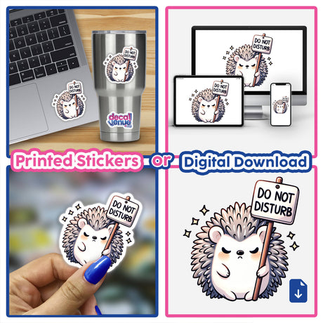 Grumpy Hedgehog Holding Do Not Disturb Sign