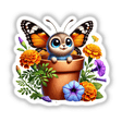 Butterfly Peeking Out of Flower Pot