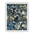 Dodger Collage featuring a dynamic assembly of baseball players depicted in various poses, available as unique stickers or digital artwork from Decal Venue.