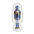 Chinoiserie Style Nutcracker Soldier featuring intricate blue and white floral designs, depicted as a cartoonish art piece, available as stickers or digital artwork from Decal Venue.