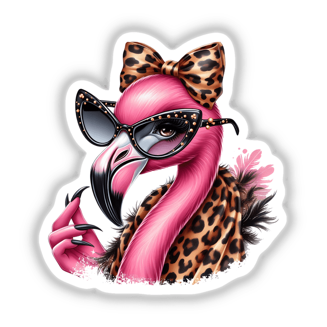 Flamingo Diva Bird in Leopard Print