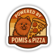Pomeranian Pizza Lover Sticker or Clipart featuring an adorable Pomeranian with pizza, available as stickers or digital artwork, offering commercial rights. Perfect for enthusiasts of Pomis & Pizza Design.