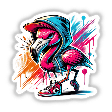Flamingo Wearing Hoodie Urban Vibes