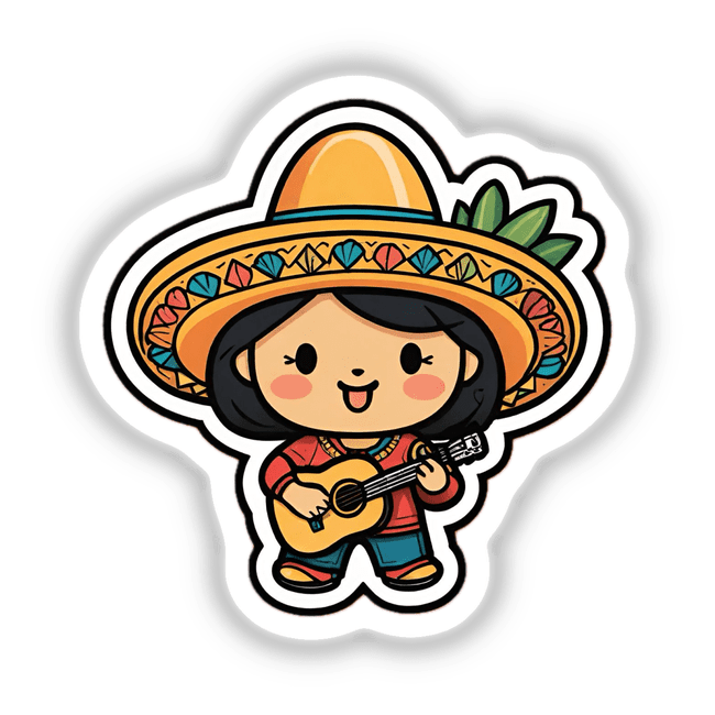 Girl playing guitar Cinco de mayo