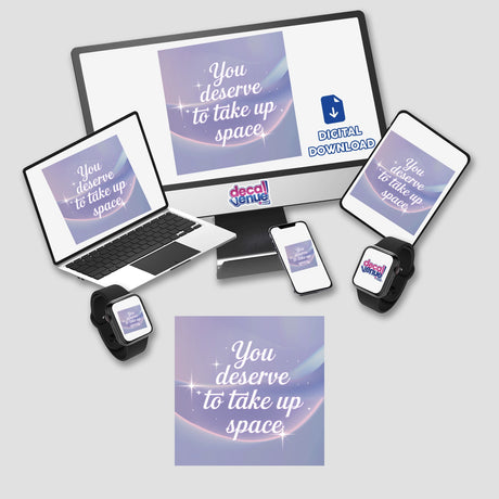 You deserve to take up space prominently displayed on a computer monitor and laptop, suitable as vinyl stickers or digital artwork, reflecting Decal Venue's unique, tech-themed designs.