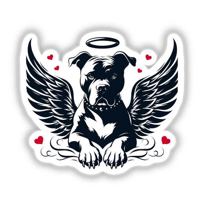 Resting Angel Pitbull Dog w/ Wings