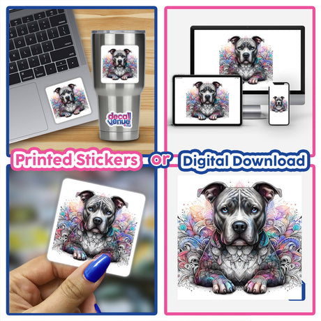 Colorful Paisley Pitbull Dog