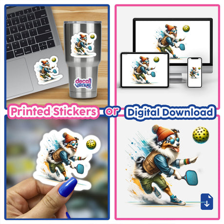 Trendy Australian Shepherd Playing Pickleball