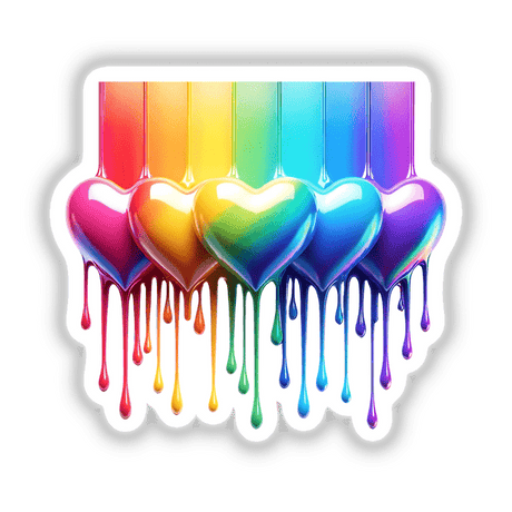 Shiny Rainbow Hearts Dripping Pride