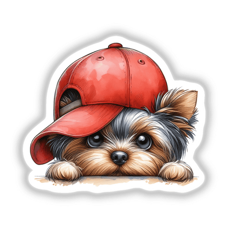 Yorkie Boy Dog Red Baseball Cap
