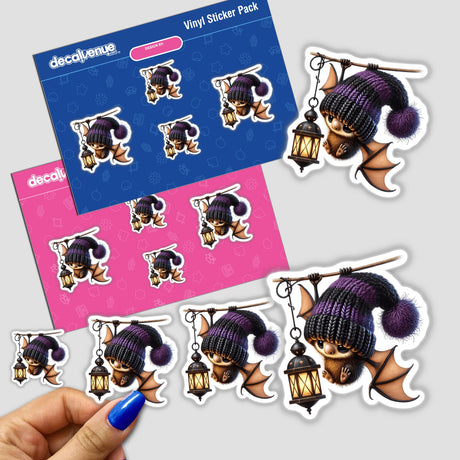 Bat Gnome with Lantern sticker pack featuring cartoon characters, including a bat holding a lantern. Available as stickers or digital artwork from Decal Venue.