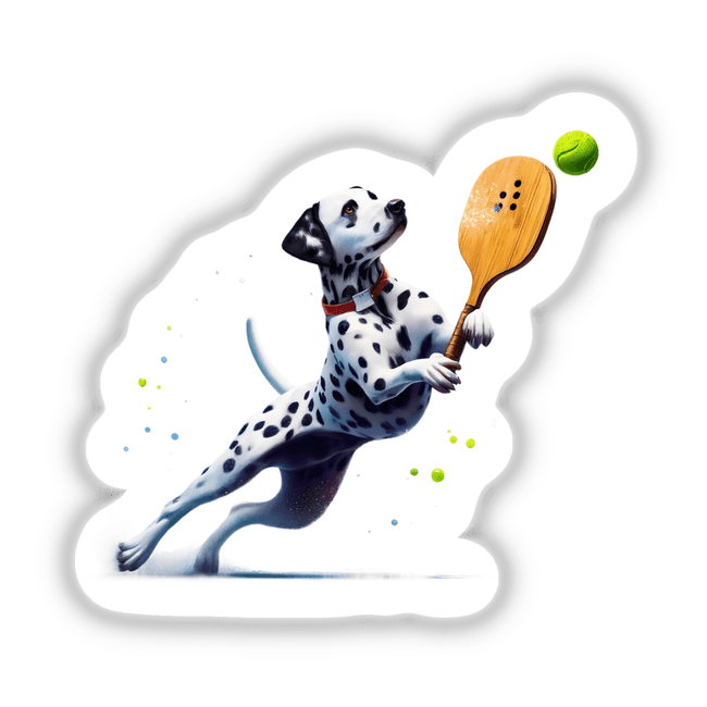 Dalmatian Dog Playing Pickleball