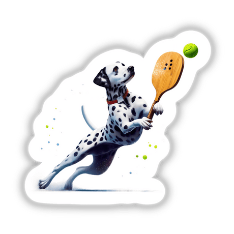 Dalmatian Dog Playing Pickleball