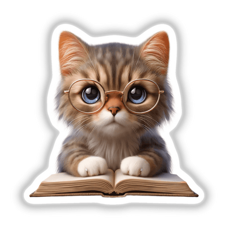 Cat With Reading Glasses Book
