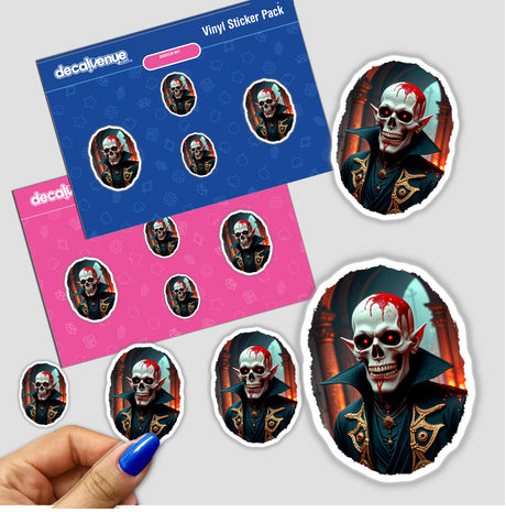 Demon Of The Underworld sticker featuring a detailed skull design.