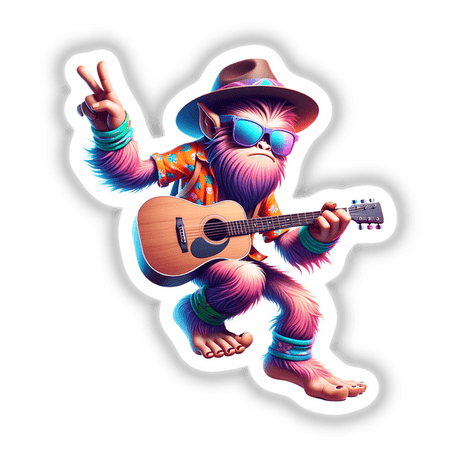 Stylish Sasquatch Playing Guitar
