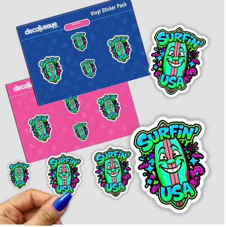 a hand holding a sticker next to a pack of stickers