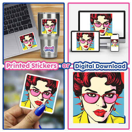Pop art 1 features a bold, dynamic design available as vinyl stickers or digital artwork, capturing the essence of Decal Venue's unique and creative offerings.