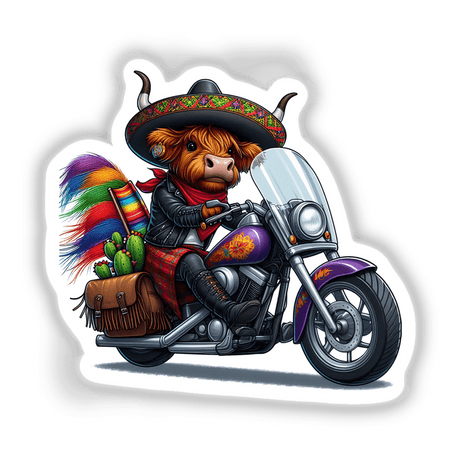 Cinco De Mayo Highland Cow Biker