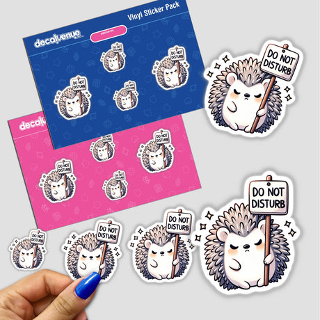 Grumpy Hedgehog Holding Do Not Disturb Sign