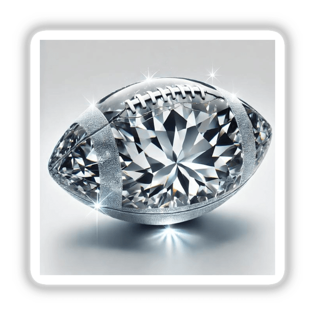 Diamond Football digital artwork featuring a football embedded with a diamond, available as stickers or artwork.