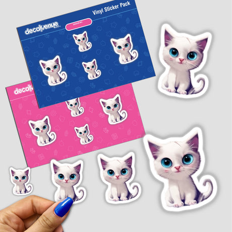 Cute White Blue-Eyed Kitty