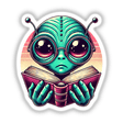 Alien With Reading Glasses Open Book