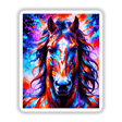 A Cute Horse - Animal Portrait: A vibrant painting of a horse with a flowing mane, available as stickers or digital artwork from Decal Venue.