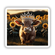 Baby Highland Cow Crown Sunflowers