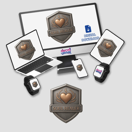 Soul Healer – RPG-Style Skill Badge (Silver & Bronze Aura Crest) featuring intricate emblem design, available as vinyl stickers or digital artwork, embodying the unique aesthetic of Decal Venue's collection.
