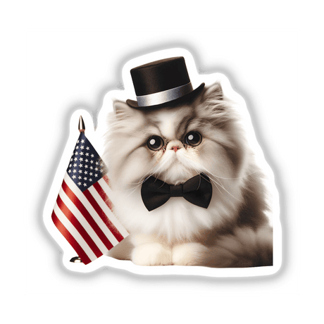 Patriotic Persian Cat American Flag