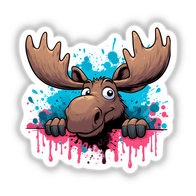 Paint Splash Peeking Moose