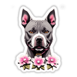 Pitbull with Flowers