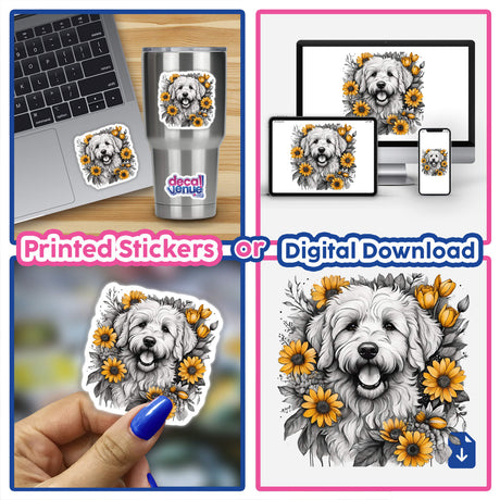 Golden-doodle Portrati Floral PA80