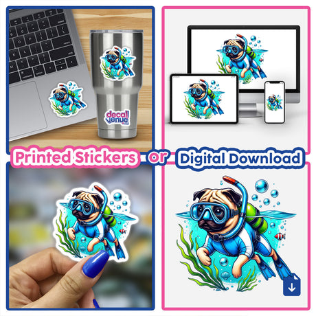 Pug Dog Scuba Diving