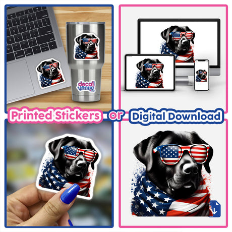 Patriotic Black Lab Dog