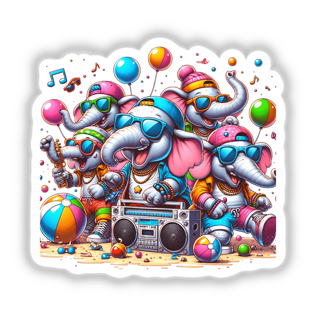 Elephant Beach Party Sunglasses Boombox