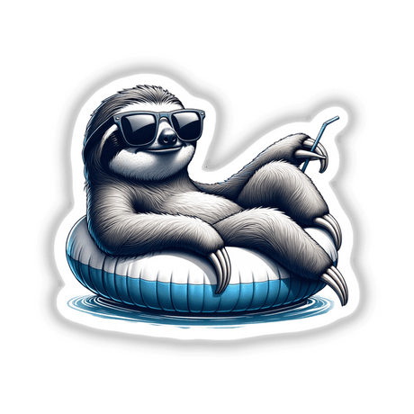 Sloth Sunglasses on Pool Float