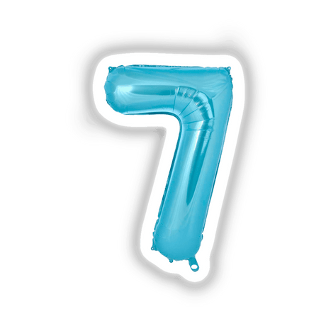 Baby Blue Balloon Number Seven #7