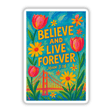 John 3:16 Believe and Live Forever Sticker or Clipart featuring Golden Gate Floral Art, ideal for personalized projects, available with commercial rights. Perfect for unique vinyl creations from Decal Venue.