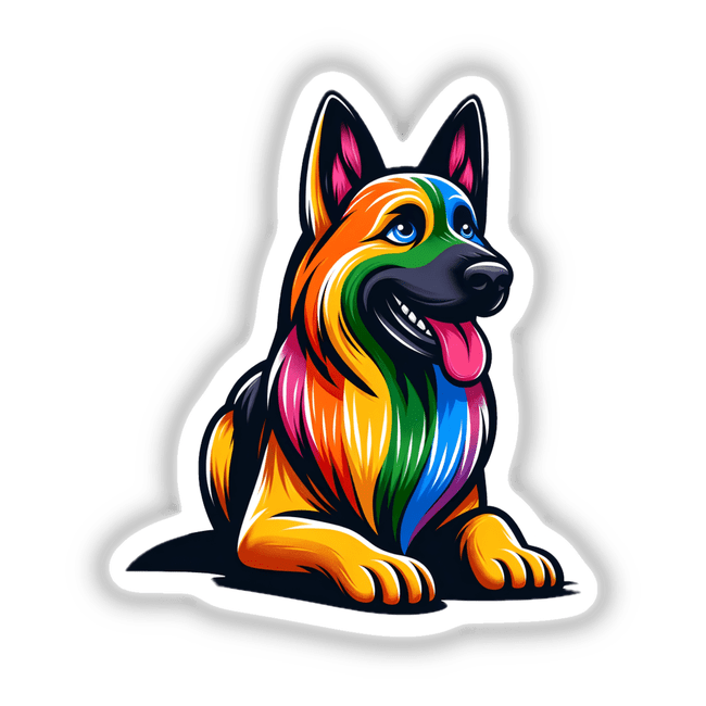 German Shepherd Rainbow