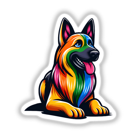 German Shepherd Rainbow