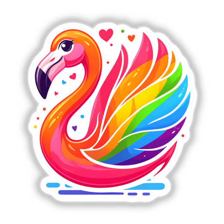 Colorful Flamingo Bird Rainbow Pride