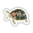 Chinoiserie Turtle sticker featuring a turtle adorned with intricate floral patterns, available as stickers or digital artwork, reflecting Decal Venue's unique artistic style.