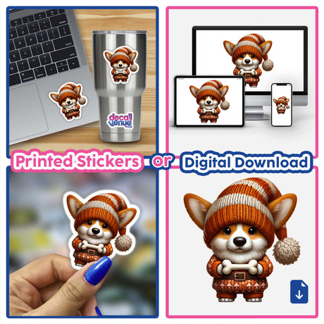 Corgi Gnome with Dog Bone